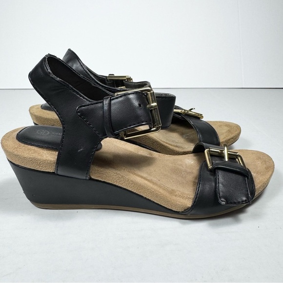 Giani Bernini Bryana Wedge Sandal Black open Toe Womens Size 6 - Picture 2 of 11